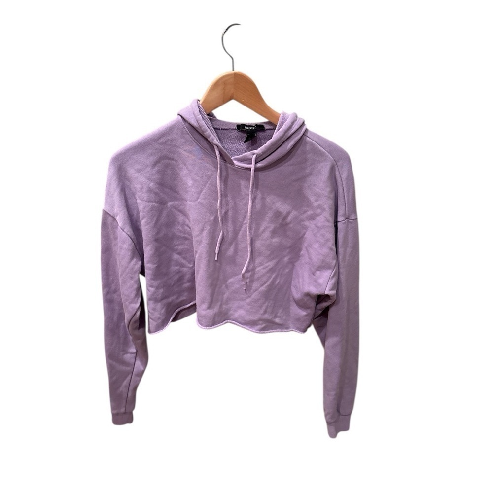 Forever 21 Lavender Cropped Hoodie